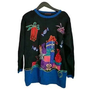 VTG Sweater by Yarnworks - 80s Beaded Sweater (Modern Size Large-XL)